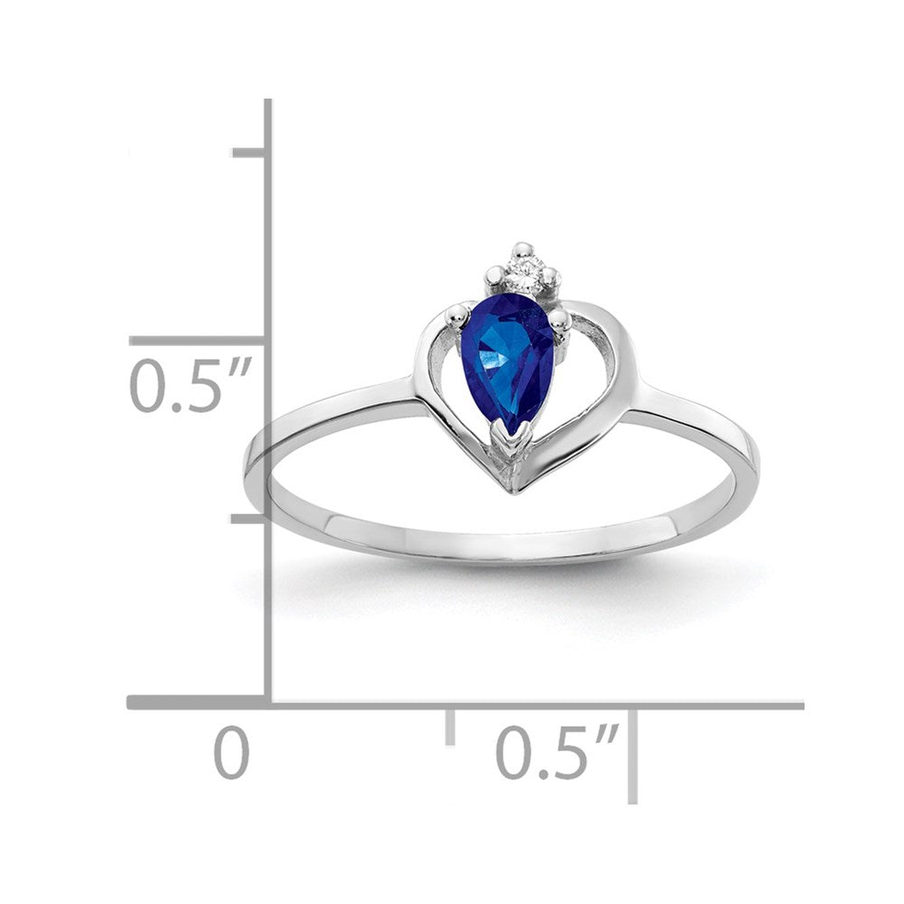 14k White Gold 5x3mm Pear Sapphire A Real Diamond ring