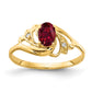 14K Yellow Gold 6x4mm Oval Created Ruby VS Real Diamond ring