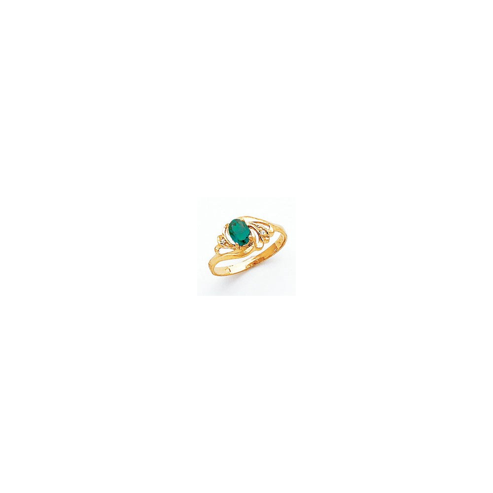 14K Yellow Gold 6x4mm Oval Mount St. Helens VS Real Diamond ring