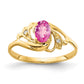 14K Yellow Gold 6x4mm Oval Pink Sapphire VS Real Diamond ring