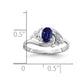 14k White Gold 6x4mm Oval Sapphire AA Real Diamond ring