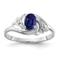 14k White Gold 6x4mm Oval Sapphire A Real Diamond ring