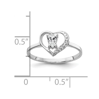 Solid 14k White Gold 5x3mm Pear Cubic Zirconia VS Simulated CZ Ring