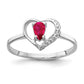 14k White Gold 5x3mm Pear Ruby AAA Real Diamond ring