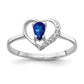 14k White Gold 5x3mm Pear Sapphire AAA Real Diamond ring