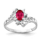 14k White Gold 6x4mm Oval Ruby AA Real Diamond ring