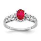 14k White Gold 6x4mm Oval Ruby A Real Diamond ring