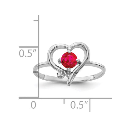 14k White Gold 4mm Ruby AA Real Diamond ring