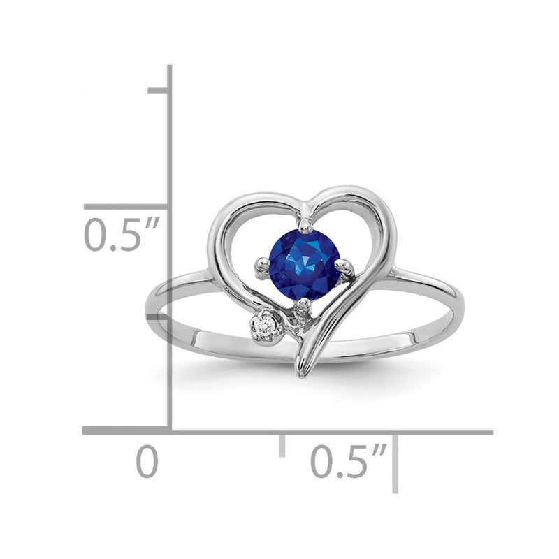 14k White Gold 4mm Sapphire AA Real Diamond ring