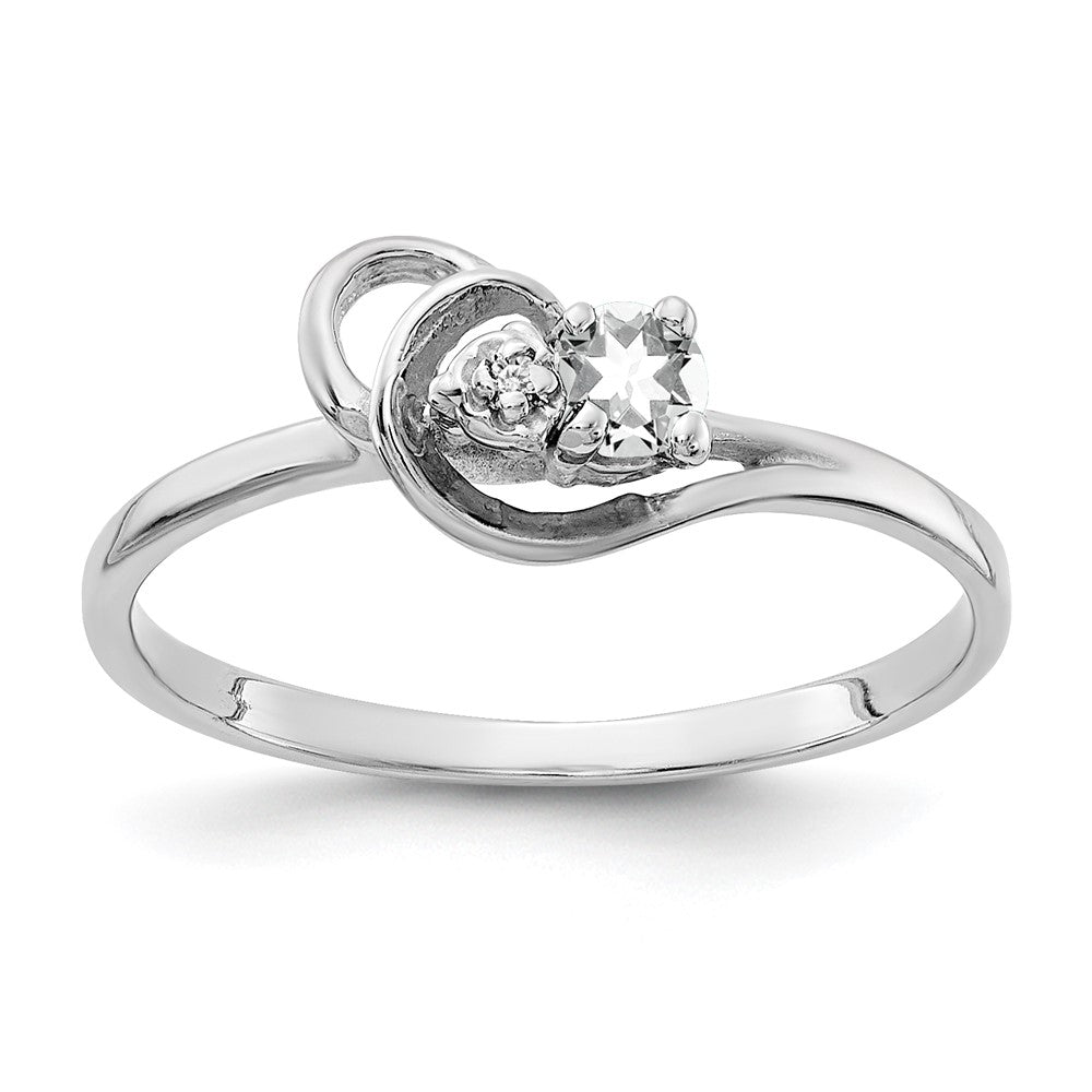 Solid 14k White Gold 3mm Cubic Zirconia VS Simulated CZ Ring