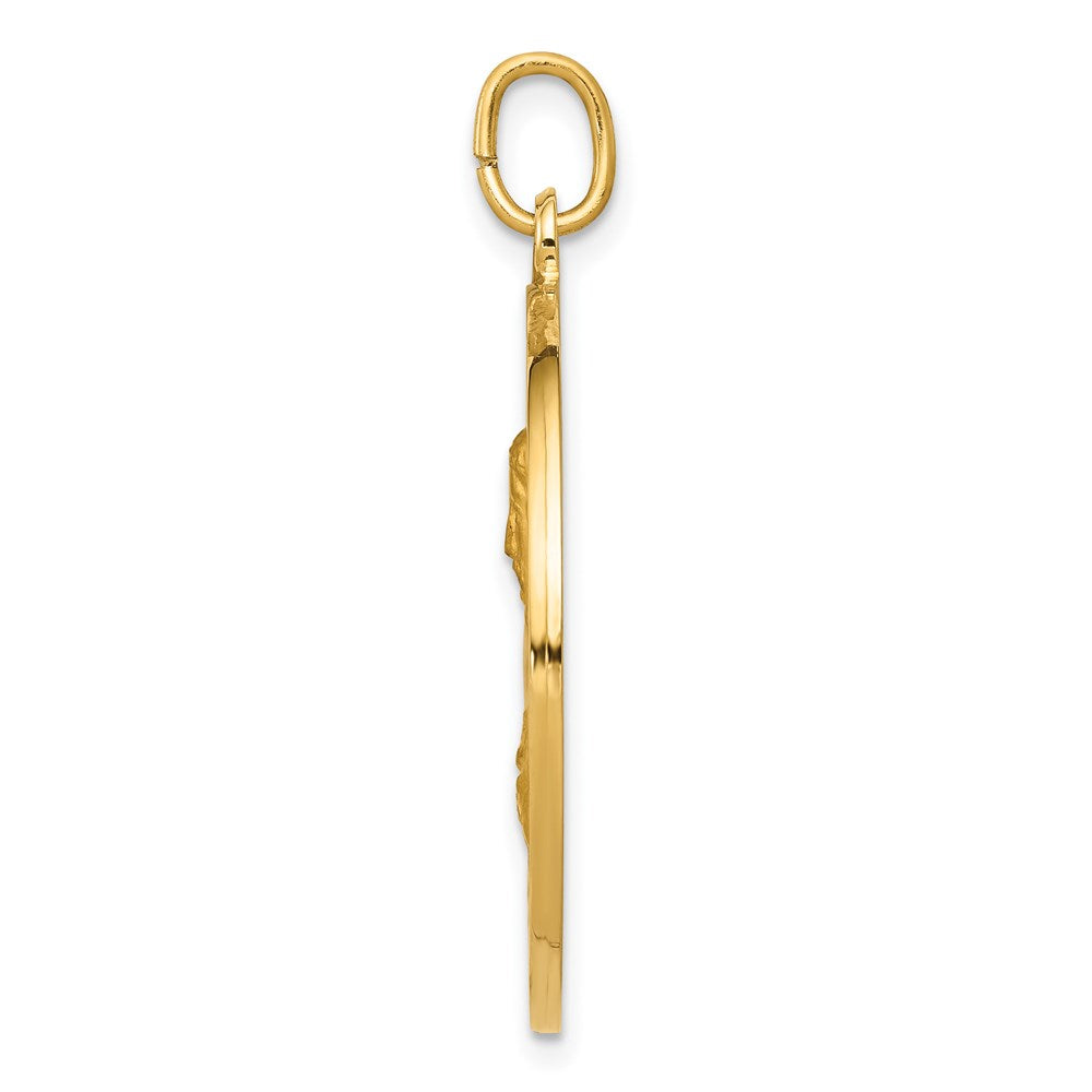 14k Yellow Gold Sacred Heart of Jesus Medal Pendant