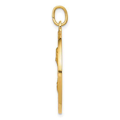 14k Yellow Gold Sacred Heart of Jesus Medal Pendant