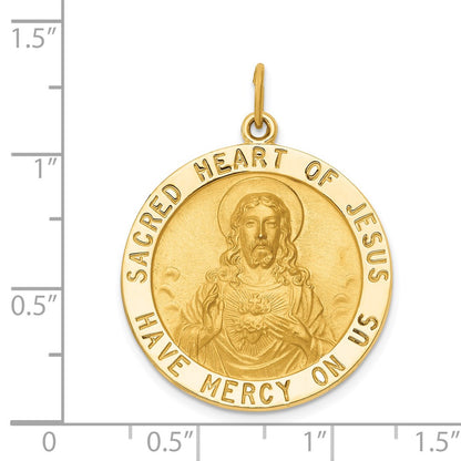 14k Yellow Gold Sacred Heart of Jesus Medal Pendant