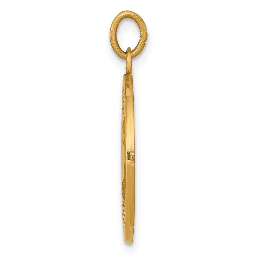 14k Yellow Gold Saint Theresa Medal Charm