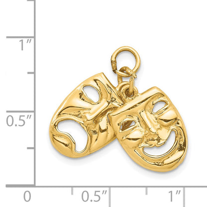 14k Yellow Gold Comedy Tragedy 2-Piece Charm
