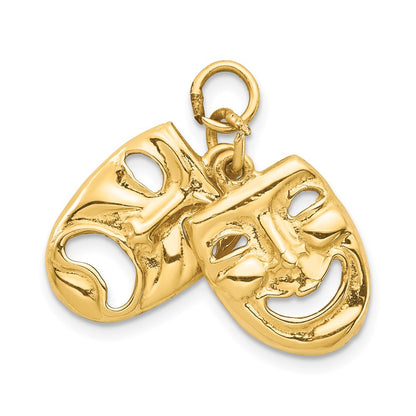 14k Yellow Gold Comedy Tragedy 2-Piece Charm