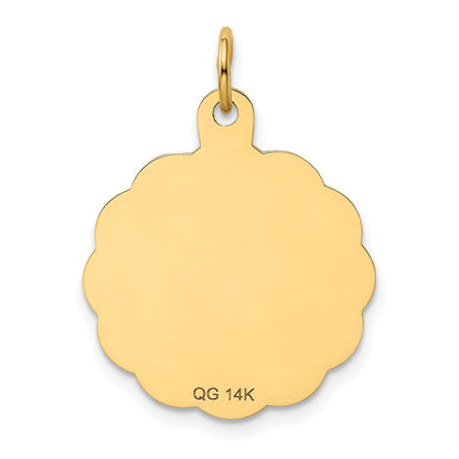 14k Yellow Gold Baseball Disc Charm