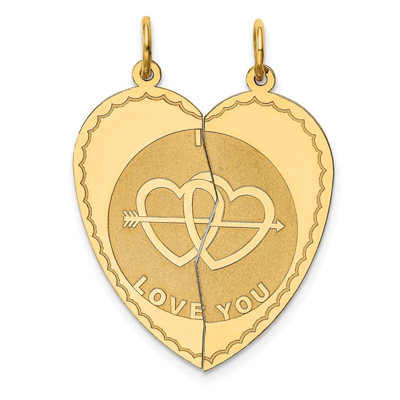 14k Yellow Gold Break-apart I LOVE YOU Charm