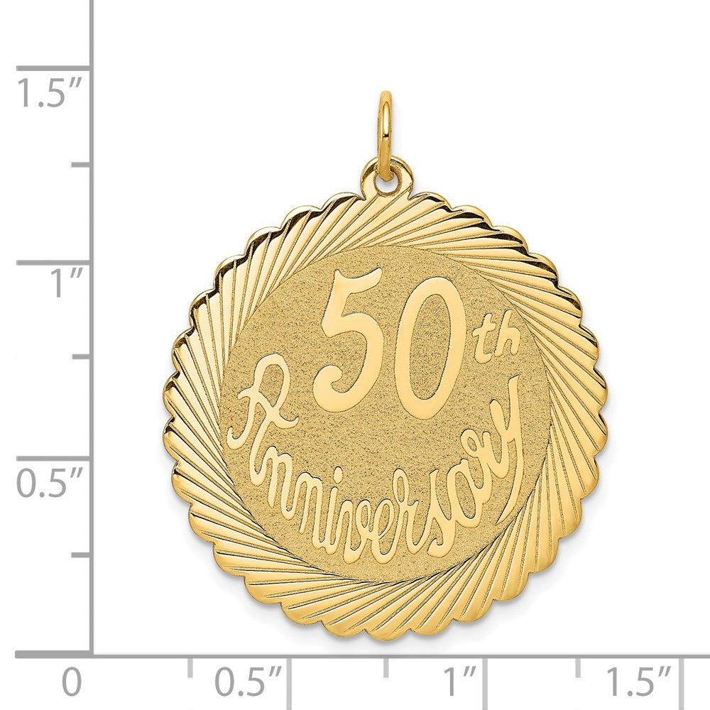 14k Yellow Gold 50th ANNIVERSARY Charm