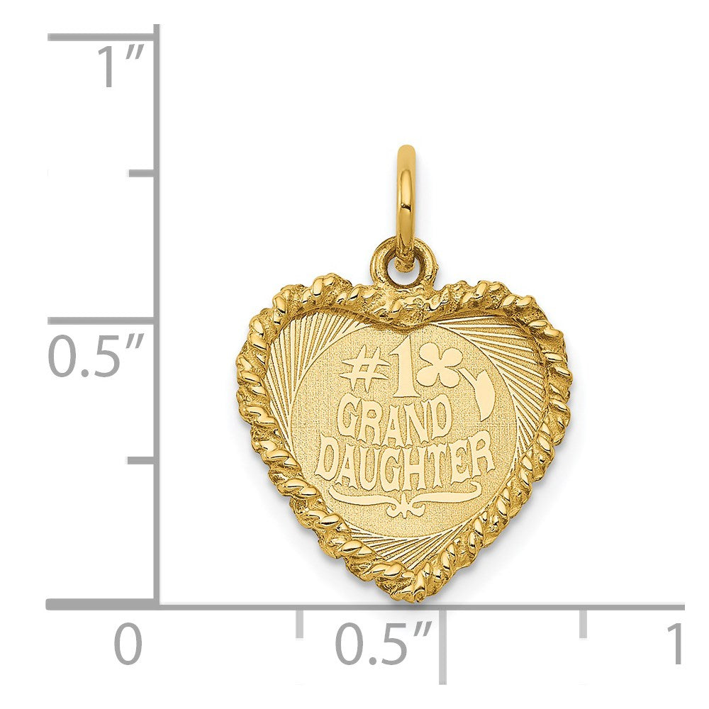 14k Yellow Gold #1 GRANDDAUGHTER Disc Charm