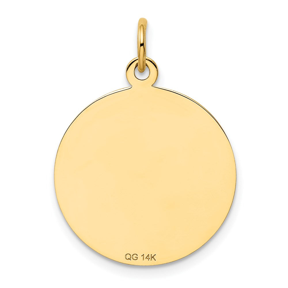 14k Yellow Gold Confirmation Disc Charm