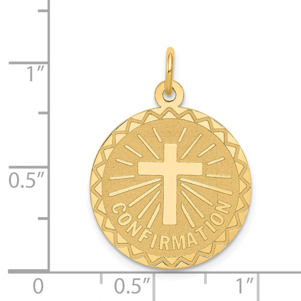 14k Yellow Gold Confirmation Disc Charm