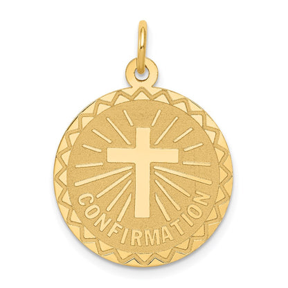 14k Yellow Gold Confirmation Disc Charm