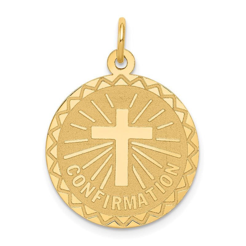 14k Yellow Gold Confirmation Disc Charm