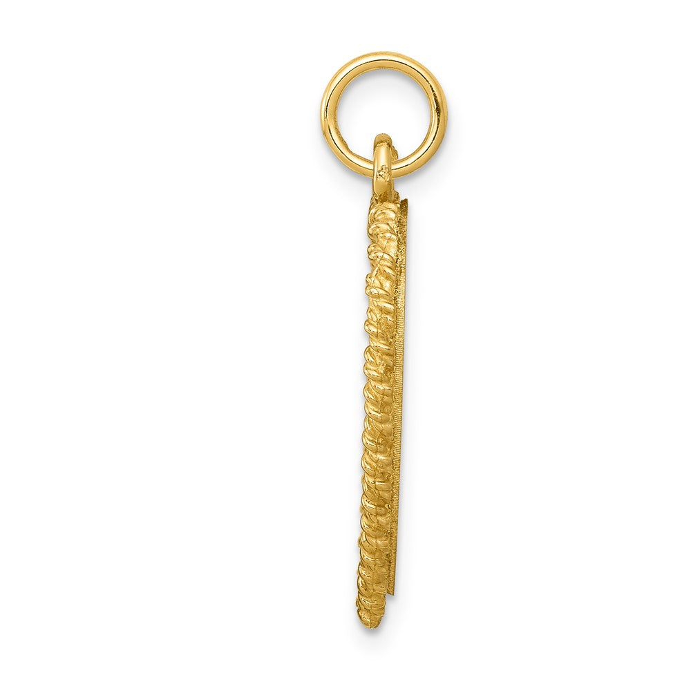 14k Yellow Gold Sweet Sixteen Heart Disc Charm