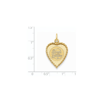 14k Yellow Gold Happy Birthday Charm