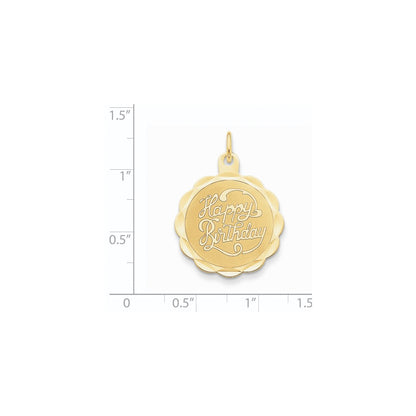14k Yellow Gold Happy Birthday Charm
