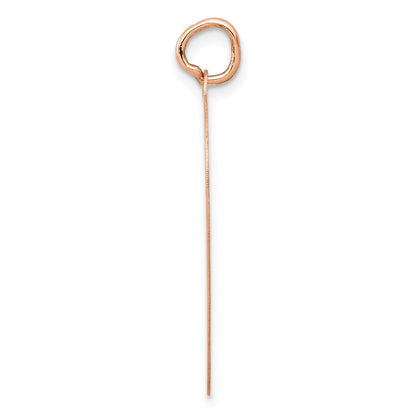 14k Rose Gold Rose Polished Heart Shaped Disc Pendant