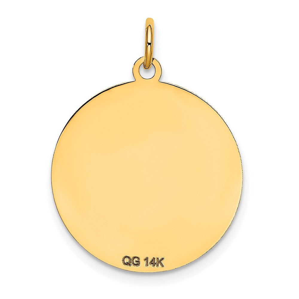 14k Yellow Gold Siberian Husky Disc Charm