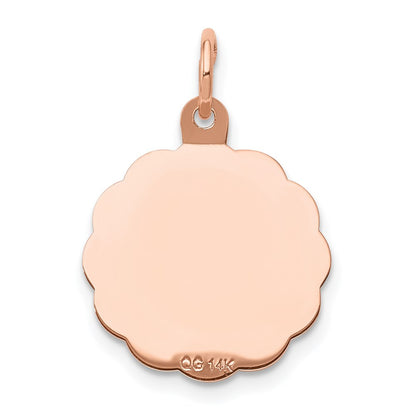 14k Rose Gold Baptism Charm