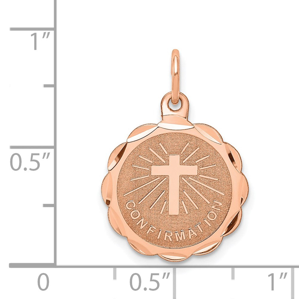 14k Rose Gold Confirmation Disc Charm