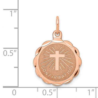 14k Rose Gold Confirmation Disc Charm
