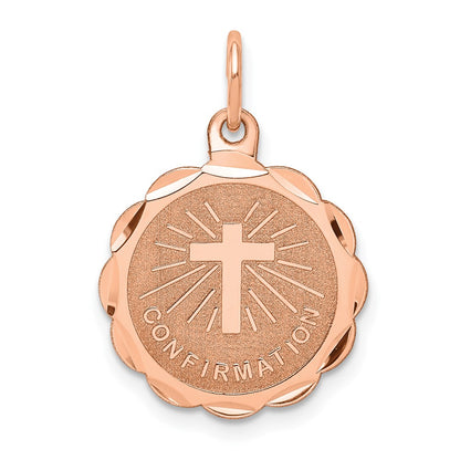 14k Rose Gold Confirmation Disc Charm