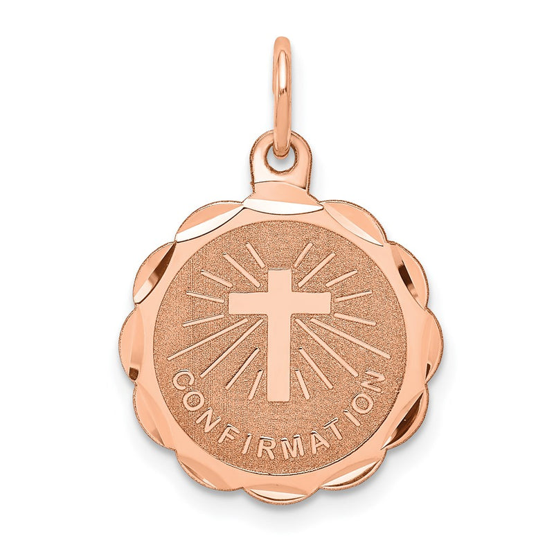 14k Rose Gold Confirmation Disc Charm