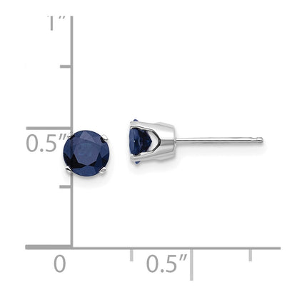 14k White Gold 5mm Sapphire Stud Earrings