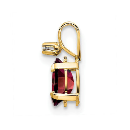 14k Diamond and Garnet Birthstone Pendant