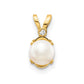 14k Diamond and FW Cultured Pearl Birthstone Pendant