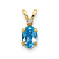 14k Diamond and Blue Topaz Birthstone Pendant