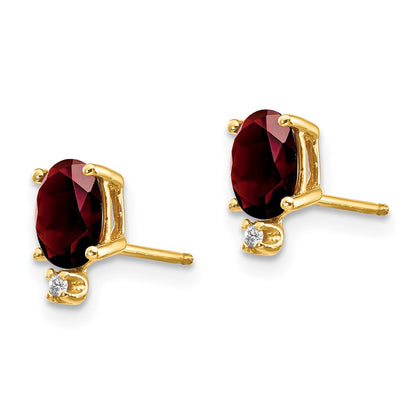 14k Diamond and Garnet/Diamond Earring