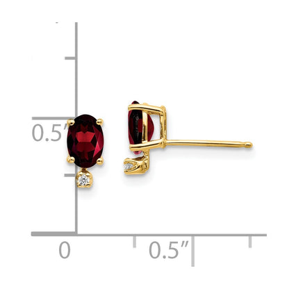 14k Diamond and Garnet/Diamond Earring