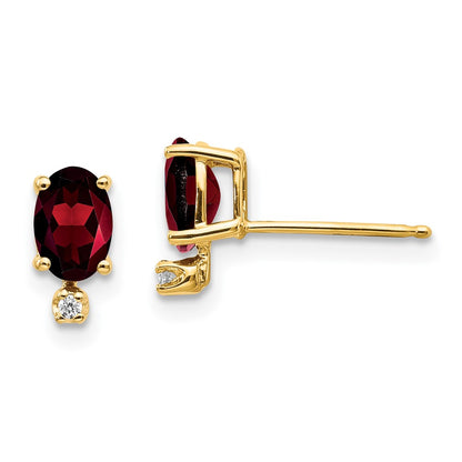 14k Diamond and Garnet/Diamond Earring