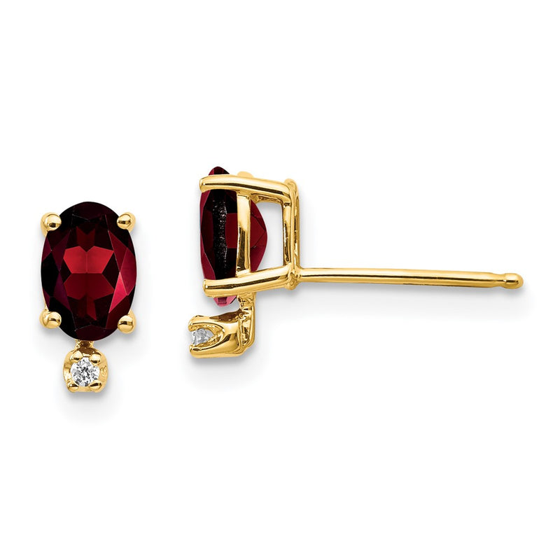 14k Diamond and Garnet/Diamond Earring