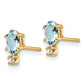 14k Diamond and Aquamarine Birthstone Earrings