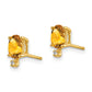14k Diamond and Citrine Birthstone Earrings