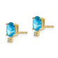 14k Diamond and Blue Topaz Birthstone Earrings