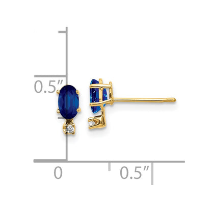 14k Diamond and Sapphire Birthstone Earrings
